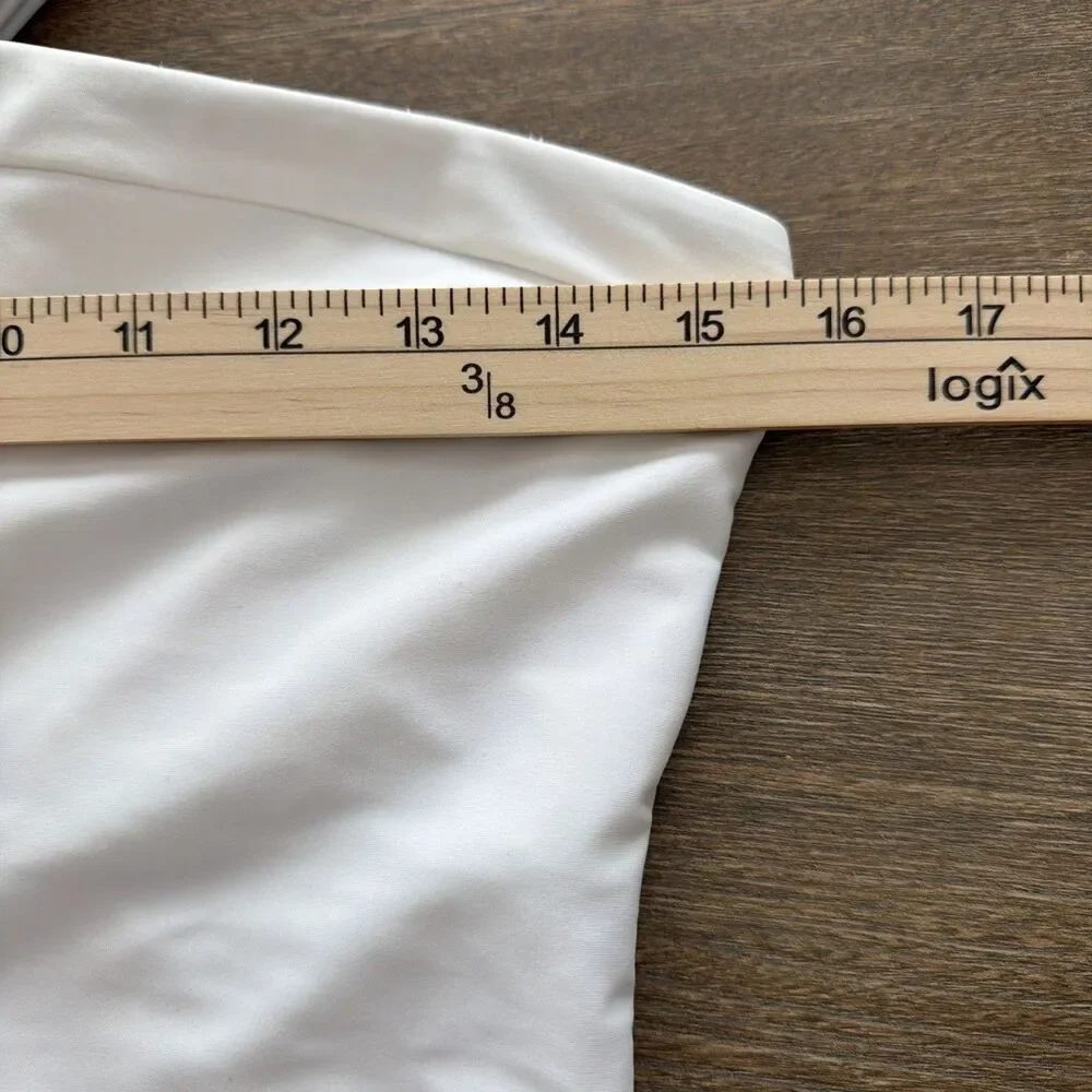 Calvin Klein SOFT WHITE one shoulder Asymmetric one piece Swimsuit women size 12